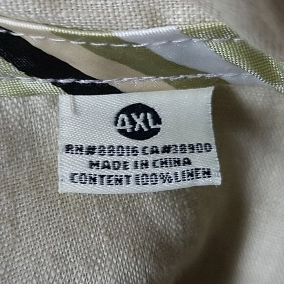 MEN'S VINTAGE 90s Pelle Pelle Linen Shirt Pants Set Cream MAN'S 4 Extra Large - Picture 13 of 15